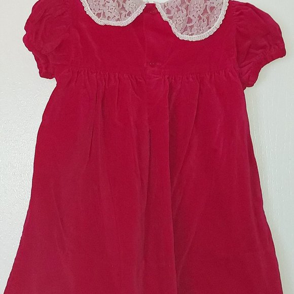 Vintage Bundle of Joy Red Velour Dress size 24 months - Picture 2 of 5